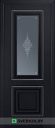 Межкомнатная дверь Profil Doors 28U (стекло графит), цвет Чёрный матовый