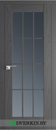 Двери межкомнатные Экошпон Profil Doors 102х (стекло графит), цвет Пекан Тёмный