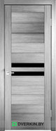 Межкомнатная дверь Porta P16, цвет Клен Грей, стекло Лакобель чёрное