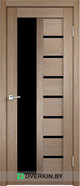 Межкомнатная дверь Porta P23, цвет Дуб скальный, стекло Лакобель чёрное