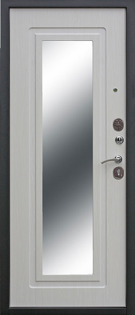 Входная дверь Гарда Царское зеркало Муар, цвет Белый ясень