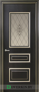 Межкомнатная дверь Прованс Geona Interio, цвет Чёрный янтарь с  Шампань патиной
