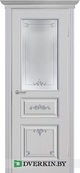Межкомнатная дверь Ренессанс 2 Geona Premium-Renessans, цвет Софт айс с Серебряной патиной по контуру