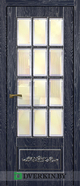 Межкомнатная дверь Мерано 4 Geona Premium, цвет Синий сс 5096 с Шампань патиной