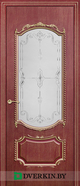 Межкомнатная дверь Винченцо Geona Premium, цвет Плантан манджента с Золотой патиной 