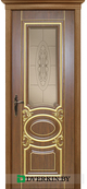 Межкомнатная дверь Оливия 2 Geona Premium, цвет Каштан с Золотой патиной 