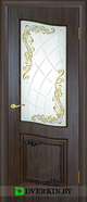 Межкомнатная дверь Велла Geona Premium, цвет Чёрное дерево матовое с Коричневой патиной 