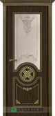 Межкомнатная дверь Лейла Geona Premium, цвет Черное дерево матовое с Золотой патиной 