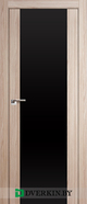 Двери межкомнатные Экошпон Profil Doors 8х (чёрный триплекс), цвет Капучино Мелинга