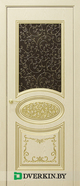 Межкомнатная дверь Сильвия 1 Geona Premium, цвет Кавзар крем с Золотой патиной