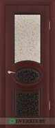 Межкомнатная дверь Сильвия 3 Geona Premium, цвет Махагон с Коричневой патиной