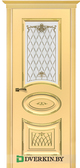Межкомнатная дверь Донато 4 Geona Premium, цвет Ваниль матовая с Золотой патиной