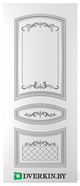 Дверь межкомнатная Танго-2 ДГ, цвет Белый патина Серебро
