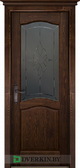 Межкомнатная дверь ОКА из массива сосны Лео ДО Античный орех с карнизом