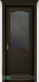 Межкомнатная дверь ОКА из массива сосны Лео ДО Эйвори блэк с карнизом