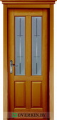 Межкомнатная дверь ОКА из массива сосны Ретро ДО Мёд с карнизом