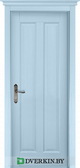 Межкомнатная дверь ОКА из массива сосны Сорренто ДГ Эмаль Скай с карнизом