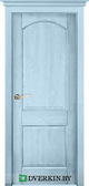Межкомнатная дверь ОКА из массива сосны Осло 2 ДГ Эмаль Скай с карнизом